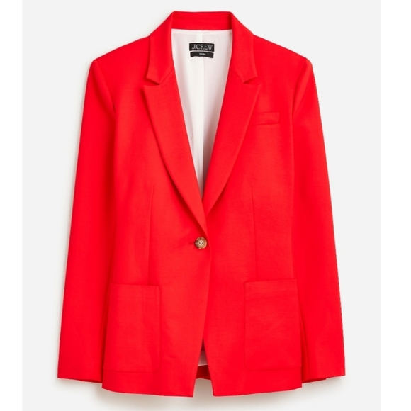 NWT J. Crew Helena Blazer In City Twill Vintage Red Size Medium - Picture 1 of 10